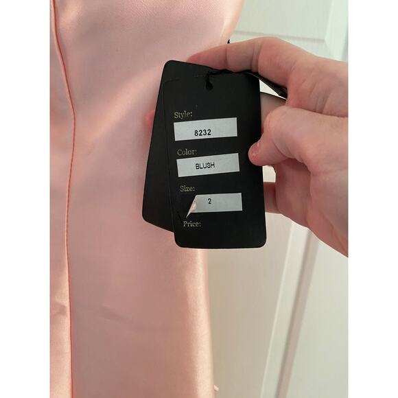 Lucci Lu 8232, Blush Trumpet Gown w/ Crystal Illusion & Ruffle Back, 2 - Picture 5 of 8